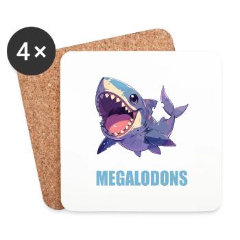 Megalodons Megalodon - Untersetzer (4er-Set) - Weiß - Vorne