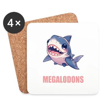 Megalodons Megalodon - Untersetzer (4er-Set) - Weiß - Vorne