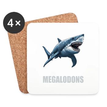 Megalodons Megalodon - Untersetzer (4er-Set) - Weiß - Vorne