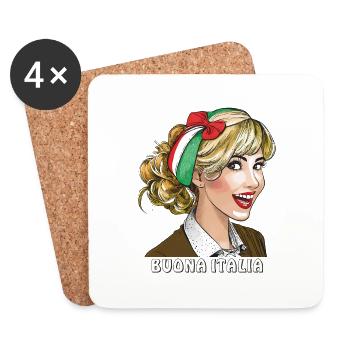WOMAN ITALY BUONA ITALIA - Coasters (set of 4) - white - Front