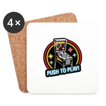 FLIPPER, PUSH TO PLAY - Untersetzer (4er-Set) - Weiß - Vorne