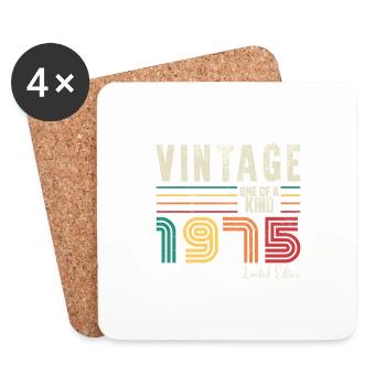 1975 Retro Vintage Geburtstag geboren 1975 - Untersetzer (4er-Set) - Weiß - Vorne