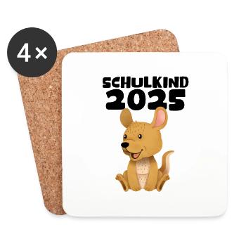 Schulkind 2025 Junge Mädchen Einschulung 2025 Deko - Untersetzer (4er-Set) - Weiß - Vorne