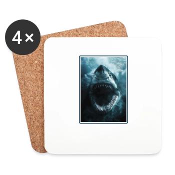 Great White Sharks Great White Shark - Coasters (set of 4) - white - Front
