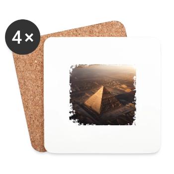Große Pyramide - Untersetzer (4er-Set) - Weiß - Vorne