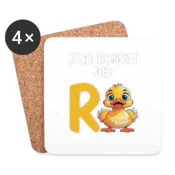 DUCK NOW COMES THE PENSION - Coasters (set of 4) - white - Front