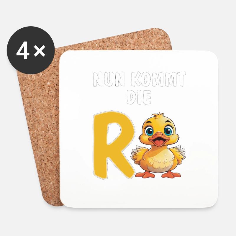ENTE NUN KOMMT DIE RENTE - Untersetzer (4er-Set) - Weiß