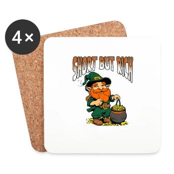 Funny St. Patricks Day Leprechaun - Untersetzer (4er-Set) - Weiß - Vorne