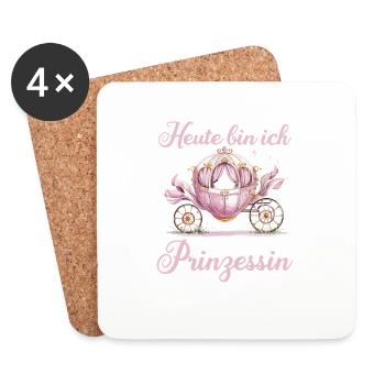 Aujourd’hui, je suis Princess Carriage Girl - Dessous de verre (lot de 4) - blanc - Devant