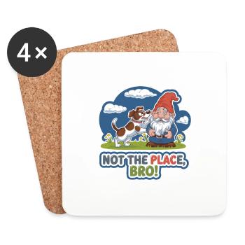 CUTE DOGS, NOT THE PLACE BRO - Coasters (set of 4) - white - Front
