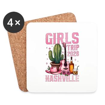 Voyage entre filles Nashville 2026 - Dessous de verre (lot de 4) - blanc - Devant
