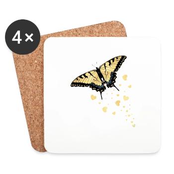Les machaons tigrés sont les meilleurs pour les filles - Dessous de verre (lot de 4) - blanc - Devant