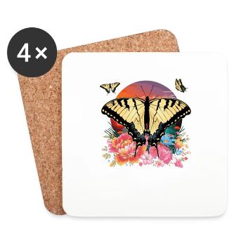 Les machaons tigrés sont les meilleurs pour les filles - Dessous de verre (lot de 4) - blanc - Devant