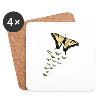 Les machaons tigrés sont les meilleurs pour les filles - Dessous de verre (lot de 4) - blanc - Devant