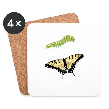 Les machaons tigrés sont les meilleurs pour les filles - Dessous de verre (lot de 4) - blanc - Devant