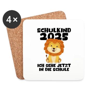 Schulkind 2025 Junge Mädchen Einschulung 2025 Deko - Untersetzer (4er-Set) - Weiß - Vorne