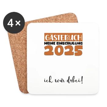 Guestbook School Enrollment 2025 Young Girls Schoolchild - Coasters (set of 4) - white - Front