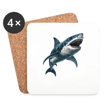 Sharks Shark - Coasters (set of 4) - white - Front