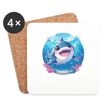 Sharks Shark - Coasters (set of 4) - white - Front