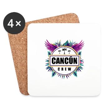 Cancun Crew Tropical - Dessous de verre (lot de 4) - blanc - Devant