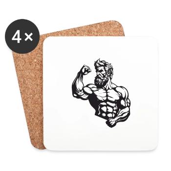 Bodybuilders Muscles Fitness - Dessous de verre (lot de 4) - blanc - Devant