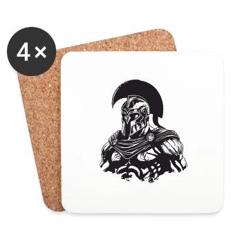 Spartan Gym Gladiateur Muscles Musculation - Dessous de verre (lot de 4) - blanc - Devant