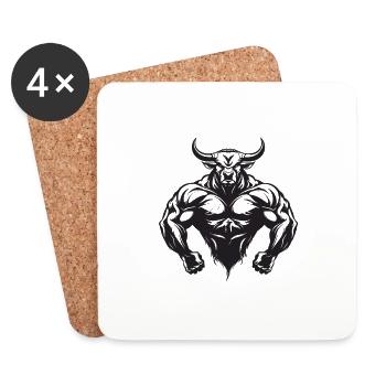 Bull Bull Gym Musculation Musculation - Dessous de verre (lot de 4) - blanc - Devant