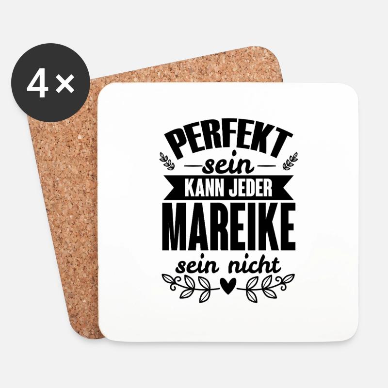 Mareike - Perfekt Sein Kann Jeder Mareike Nicht - Untersetzer (4er-Set) - Weiß