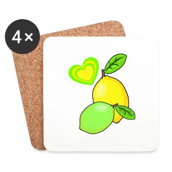 Citron Citrons Fruits Fruits Été - Dessous de verre (lot de 4) - blanc - Devant
