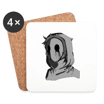 crying mask - Coasters (set of 4) - white - Front