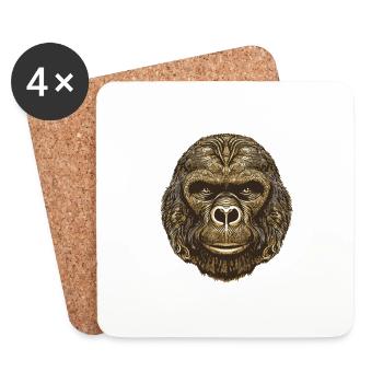 Gorilla Portrait - Coasters (set of 4) - white - Front
