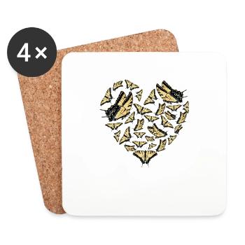 Les machaons tigrés sont les meilleurs pour les filles - Dessous de verre (lot de 4) - blanc - Devant