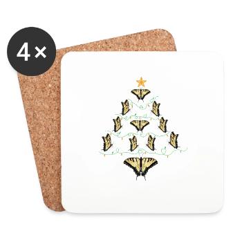 Les machaons tigrés sont les meilleurs pour les filles - Dessous de verre (lot de 4) - blanc - Devant