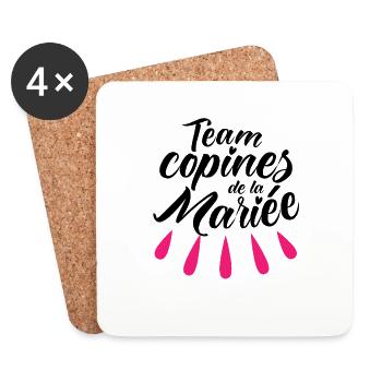 Team Copines de la Mariée EVJF Bride équipe Future - Dessous de verre (lot de 4) - blanc - Devant