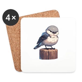 Oiseaux moqueurs Oiseaux moqueurs - Dessous de verre (lot de 4) - blanc - Devant