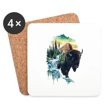 Bison - Untersetzer (4er-Set) - Weiß - Vorne