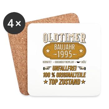 Vintage Model 1995 Vintage Retro funny Design - Coasters (set of 4) - white - Front