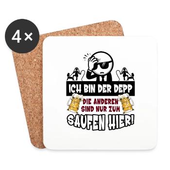 Junggesellenabschied Männer JGA T-Shirt Bräutigam - Untersetzer (4er-Set) - Weiß - Vorne