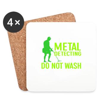 Metal Detector Shirt for Men Lucky Metal Detecting - Coasters (set of 4) - white - Front