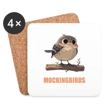 Oiseaux moqueurs Oiseaux moqueurs - Dessous de verre (lot de 4) - blanc - Devant