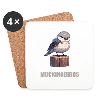 Oiseaux moqueurs Oiseaux moqueurs - Dessous de verre (lot de 4) - blanc - Devant