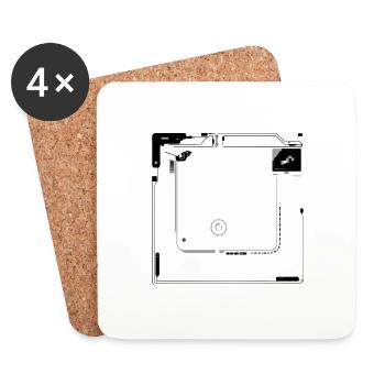 CONTROL YOUR EVERY STEP BIG BROTHER - Coasters (set of 4) - white - Front