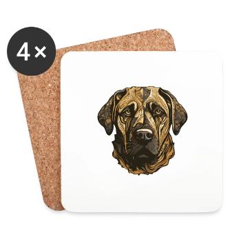 Kangal Hund Portrait - Untersetzer (4er-Set) - Weiß - Vorne