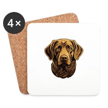 Labrador Hund Portrait - Untersetzer (4er-Set) - Weiß - Vorne