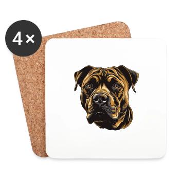 Staffordshire Bull Terrier Dog Portrait - Coasters (set of 4) - white - Front