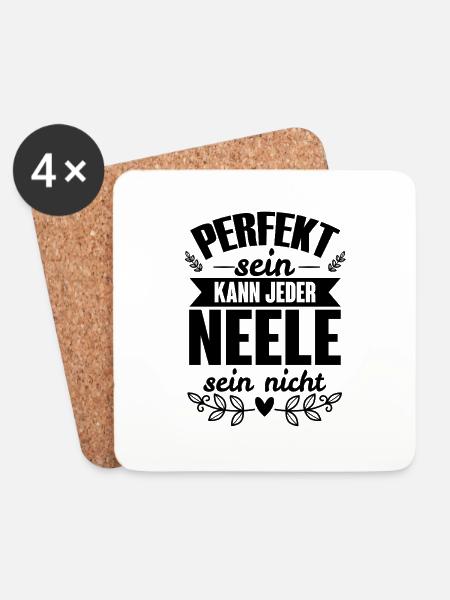 Neele - Perfekt Sein Kann Jeder Neele Sein Nicht - Untersetzer (4er-Set) - Weiß
