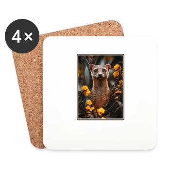 Mongoose's Mongoose - Coasters (set of 4) - white - Front