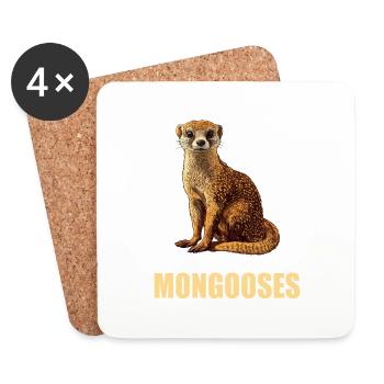 Mongoose's Mongoose - Coasters (set of 4) - white - Front