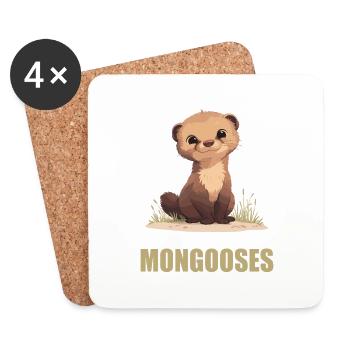 Mongoose's Mongoose - Coasters (set of 4) - white - Front