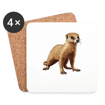 Mongoose's Mongoose - Coasters (set of 4) - white - Front